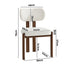 Oikiture 4x Dining Chairs Linen Kitchen Padded Seat Beige & Brown
