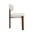Oikiture 4x Dining Chairs Linen Kitchen Padded Seat Beige & Brown