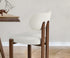 Oikiture 4x Dining Chairs Linen Kitchen Padded Seat Beige & Brown