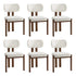 Oikiture 6x Dining Chairs Linen Kitchen Padded Seat Beige & Brown