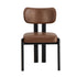 Oikiture 6x Dining Chairs Faux Leather Kitchen Chair Padded Seat Brown