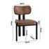 Oikiture 6x Dining Chairs Faux Leather Kitchen Chair Padded Seat Brown