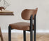 Oikiture 6x Dining Chairs Faux Leather Kitchen Chair Padded Seat Brown