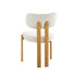 Set of 2 Dining Chairs Linen Fabric Padded Seat Beige