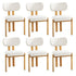 Set of 6 Dining Chairs Linen Fabric Padded Seat Beige