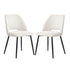 2x Dining Chair Accent Chairs Linen Fabric Beige