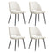 4x Dining Chair Accent Chairs Linen Fabric Beige