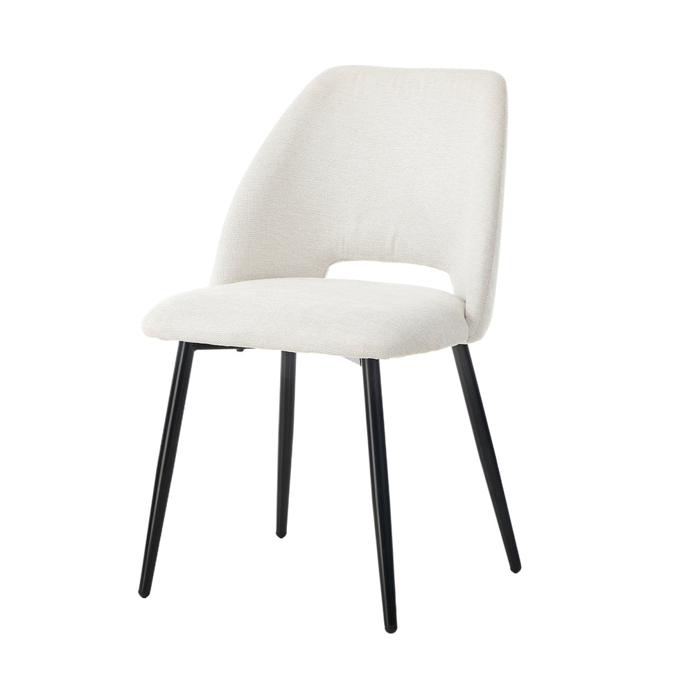 4x Dining Chair Accent Chairs Linen Fabric Beige