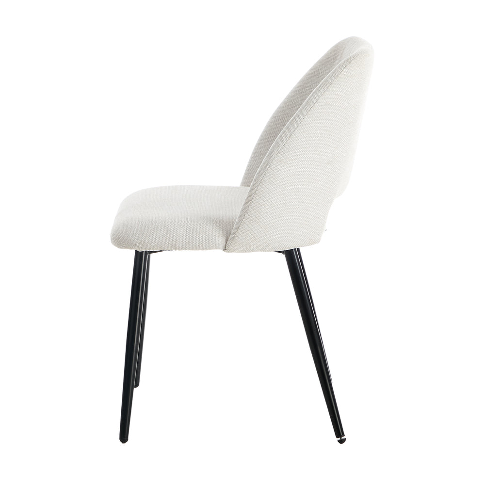 4x Dining Chair Accent Chairs Linen Fabric Beige