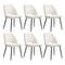 6x Dining Chair Accent Chairs Linen Fabric Beige
