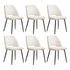 6x Dining Chair Accent Chairs Linen Fabric Beige