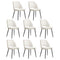8x Dining Chair Accent Chairs Linen Fabric Beige