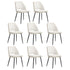 8x Dining Chair Accent Chairs Linen Fabric Beige