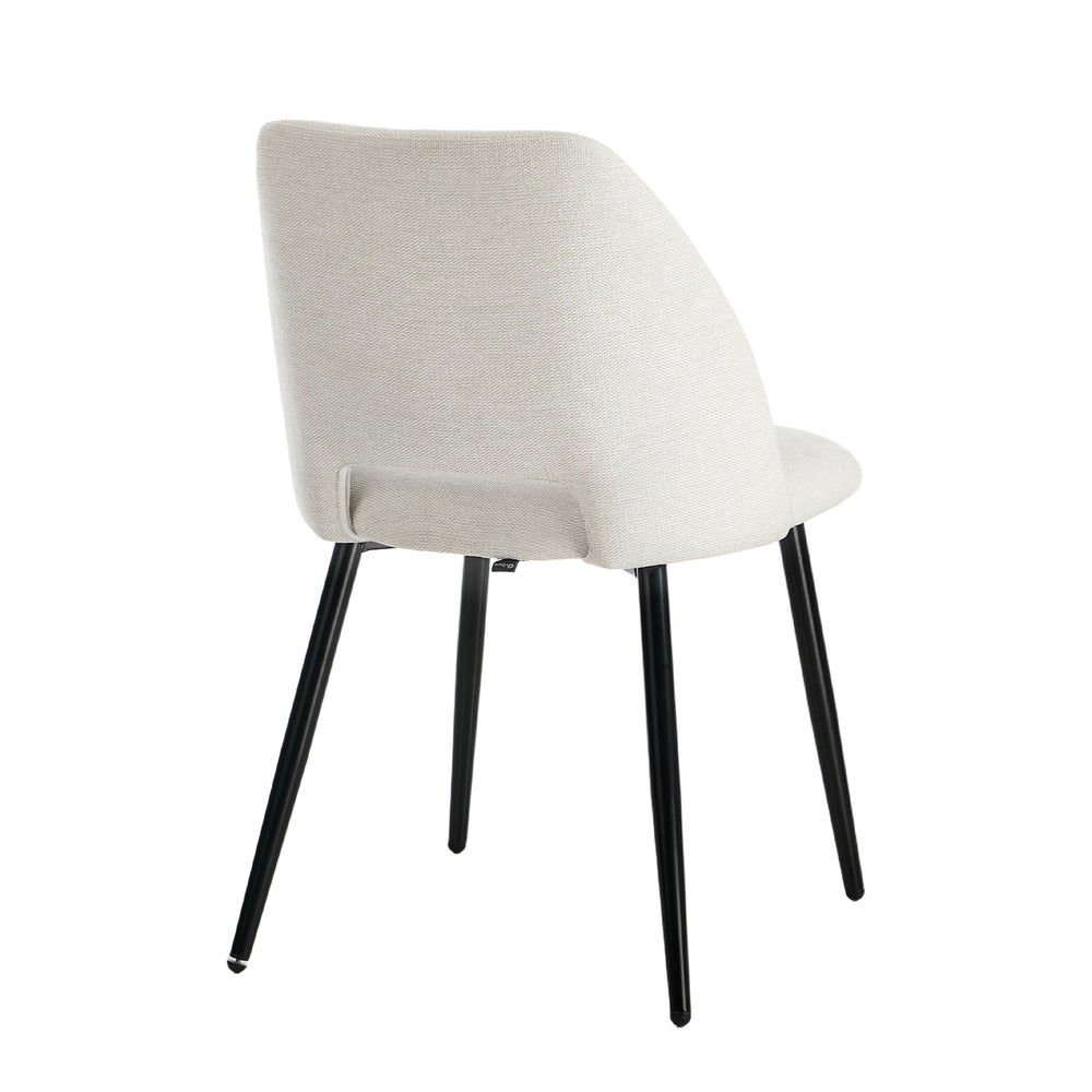 4x Dining Chair Accent Chairs Linen Fabric Beige