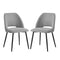 2x Dining Chair Accent Chairs Linen Fabric Grey