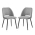 2x Dining Chair Accent Chairs Linen Fabric Grey