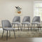 Oikiture 4x Dining Chairs Grey Linen Fabric Accent Chairs Steel Legs Set