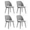 4x Dining Chair Accent Chairs Linen Fabric Grey