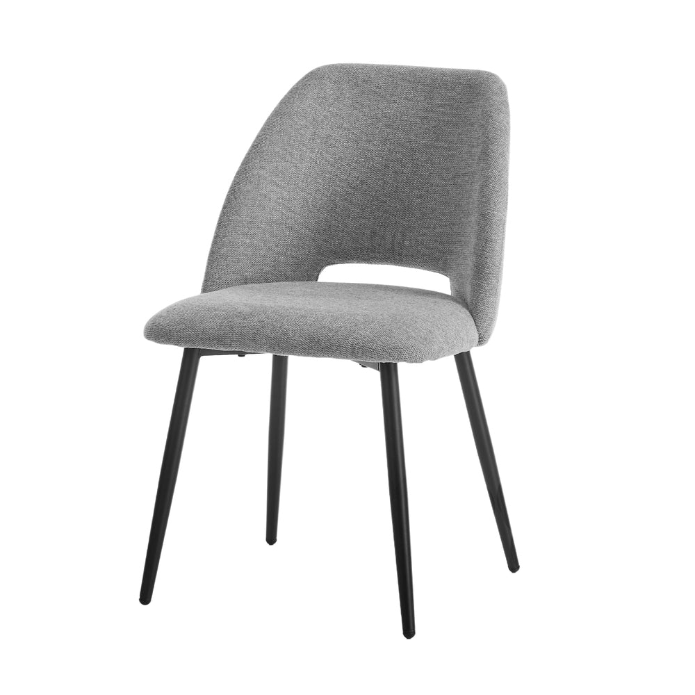 4x Dining Chair Accent Chairs Linen Fabric Grey