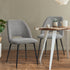 4x Dining Chair Accent Chairs Linen Fabric Grey