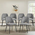 6x Dining Chair Accent Chairs Linen Fabric Grey