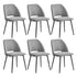 6x Dining Chair Accent Chairs Linen Fabric Grey