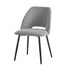 6x Dining Chair Accent Chairs Linen Fabric Grey