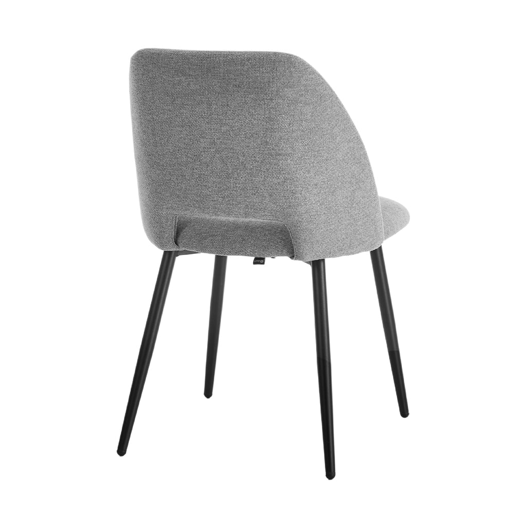 6x Dining Chair Accent Chairs Linen Fabric Grey