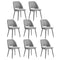 8x Dining Chair Accent Chairs Linen Fabric Grey