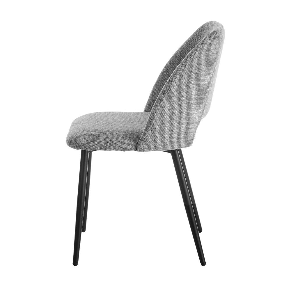 8x Dining Chair Accent Chairs Linen Fabric Grey