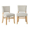 Oikiture 2x Dining Chairs Wooden Kitchen Seat Rubberwood Frame Beige