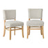 Oikiture 2x Dining Chairs Wooden Kitchen Seat Rubberwood Frame Beige