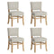 Oikiture 4x Dining Chairs Wooden Kitchen Seat Rubberwood Frame Beige