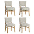 Oikiture 4x Dining Chairs Wooden Kitchen Seat Rubberwood Frame Beige