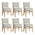 Oikiture 6x Dining Chairs Wooden Kitchen Seat Rubberwood Frame Beige