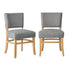 Oikiture 2x Dining Chairs Wooden Kitchen Seat Rubberwood Frame Grey