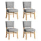 Oikiture 4x Dining Chairs Wooden Kitchen Seat Rubberwood Frame Grey