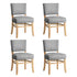 Oikiture 4x Dining Chairs Wooden Kitchen Seat Rubberwood Frame Grey