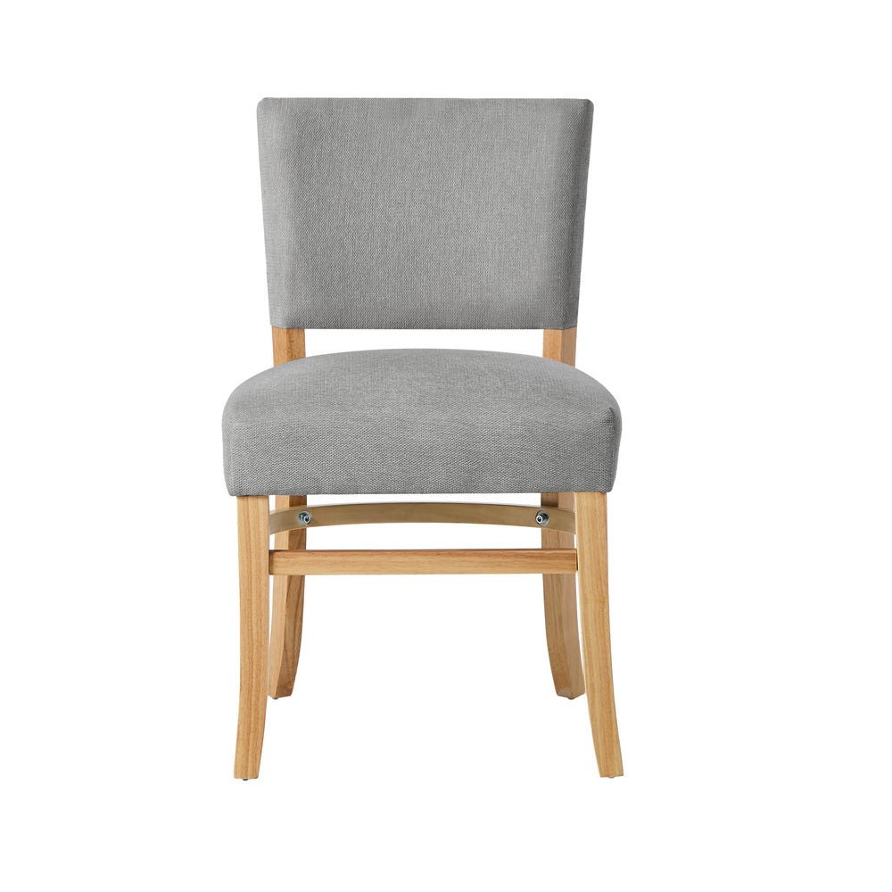 Oikiture 4x Dining Chairs Wooden Kitchen Seat Rubberwood Frame Grey