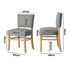 Oikiture 4x Dining Chairs Wooden Kitchen Seat Rubberwood Frame Grey