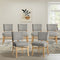 Oikiture 6x Dining Chairs Wooden Kitchen Seat Rubberwood Frame Grey