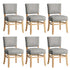 Oikiture 6x Dining Chairs Wooden Kitchen Seat Rubberwood Frame Grey