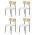 Oikiture 4PCS Dining Chairs Padded Kitchen Chair Corduroy Beige