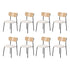 Oikiture 8PCS Dining Chairs Padded Kitchen Chair Corduroy Beige