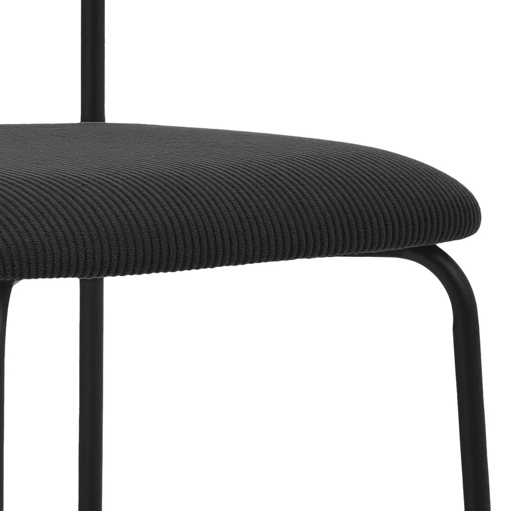4PCS Dining Chairs Kitchen Padded Lounge Seat Corduroy Black