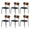 6PCS Dining Chairs Kitchen Padded Lounge Seat Corduroy Black