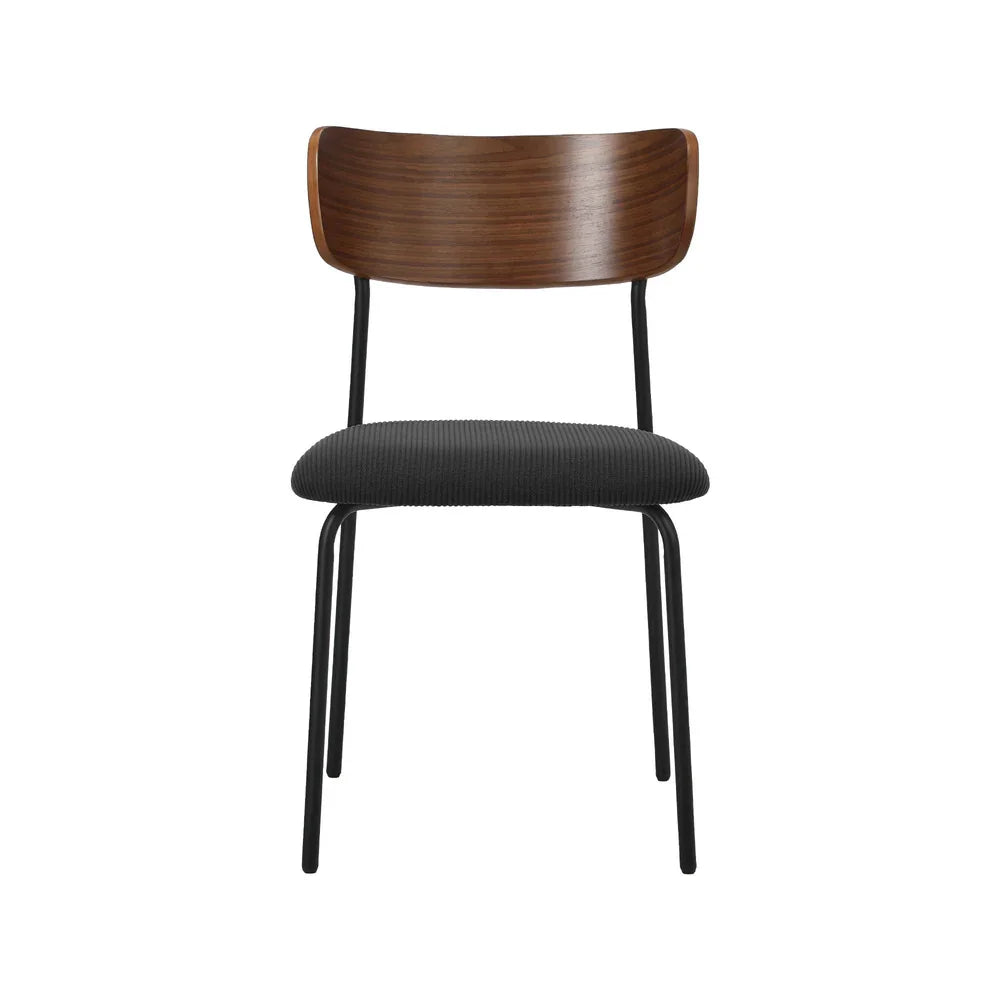 4PCS Dining Chairs Kitchen Padded Lounge Seat Corduroy Black