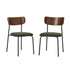 Dining Chairs Set of 2 – Sherpa Green Padded Bentwood Seat 120kg
