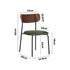 Dining Chairs Set of 2 – Sherpa Green Padded Bentwood Seat 120kg