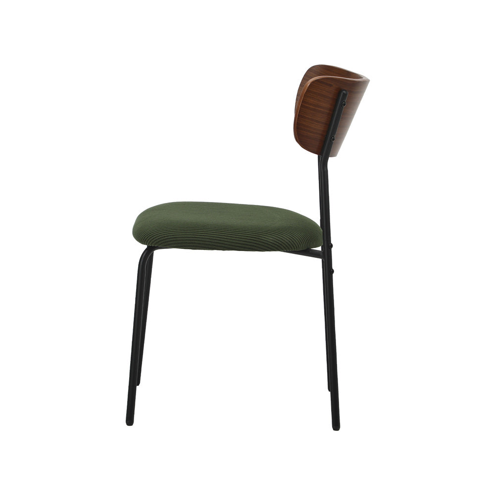 Dining Chairs Set of 2 – Sherpa Green Padded Bentwood Seat 120kg